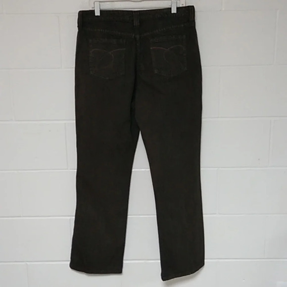 CHICO'S BROWN HIGH RISE STRAIGHT FLAT FRONT, BACK POCKETS COTTON DENIM JEANS - Picture 2 of 10